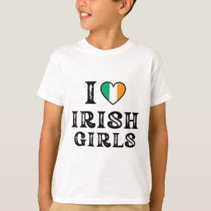 T-shirt J'adore les filles irlandaises I Heart Irish Girl
