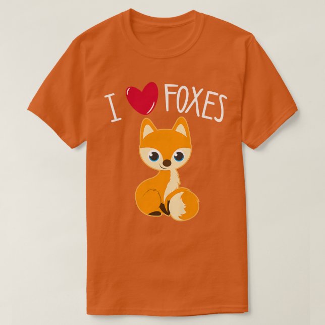 T-shirt J'ADORE LES FOXES Drôle Pour L'Ado Amoureux Entre  (Design devant)