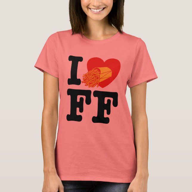 T-shirt J'adore les frites françaises (Devant)