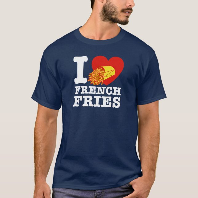 T-shirt J'adore les frites françaises (Devant)