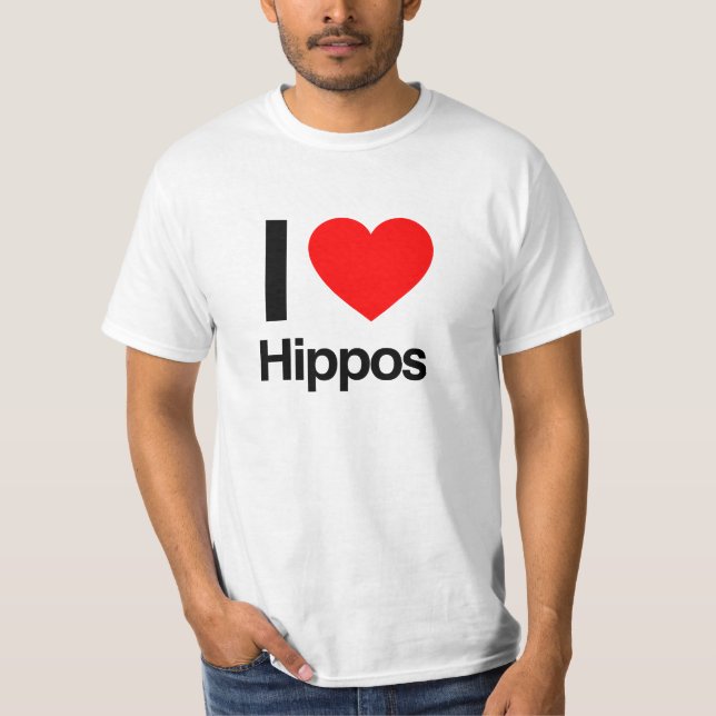 T-shirt j'adore les hippopotames (Devant)