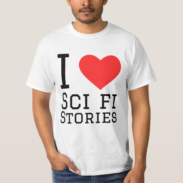 T-shirt J'adore les histoires de science fi (Devant)
