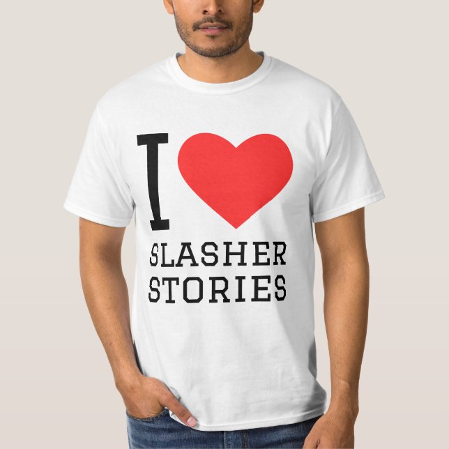 T-shirt J'adore les histoires de slasher (Devant)