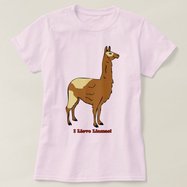 T-shirt J'adore les lamas ! (Design devant)