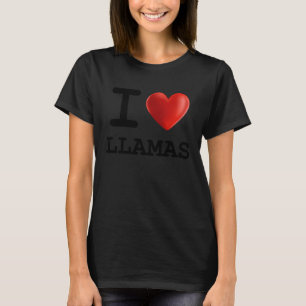 T-shirt J'adore les LAMAS Animal Famille Coeur
