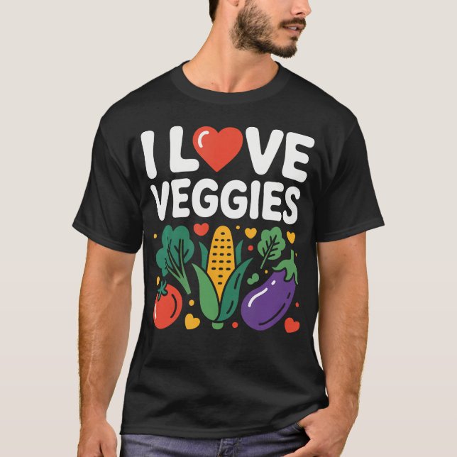 T-shirt J'adore les légumes Mignon (Devant)
