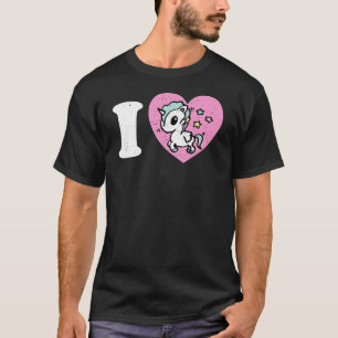 T-shirt J'adore les licornes cœur mignon drôle cool magiqu
