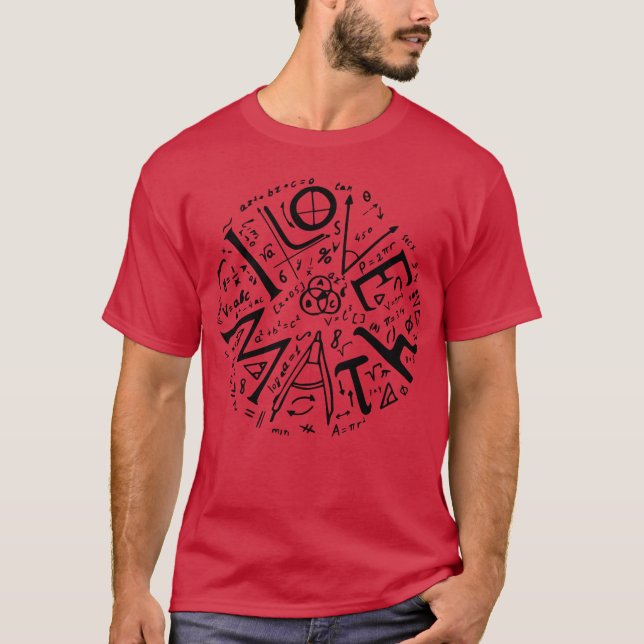 T-shirt J'ADORE LES MATHS rétro (Devant)