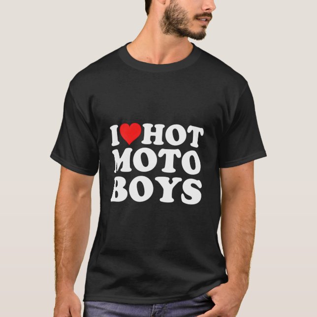 T-shirt J'adore les motos chaudes (Devant)