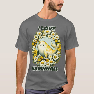 T-shirt J'adore les narvals vintage
