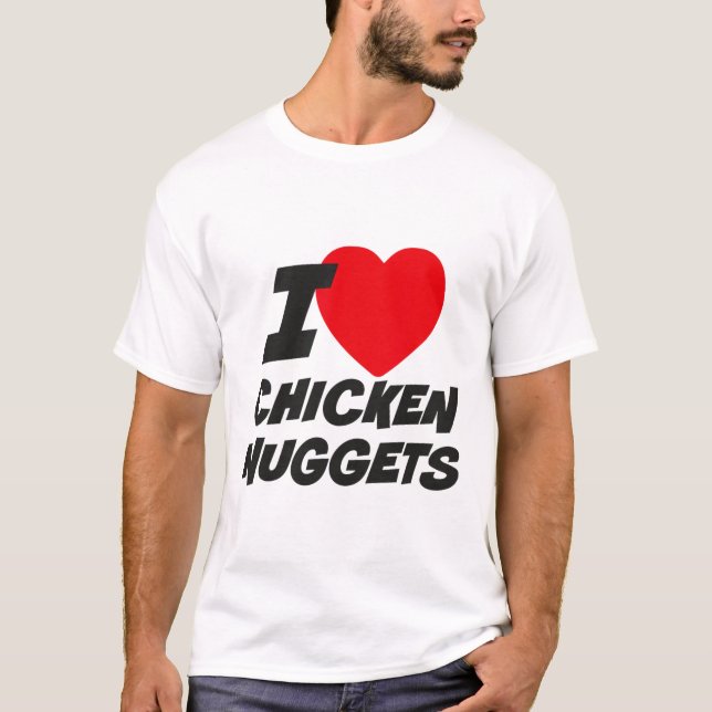 T-shirt J'adore les nuggets de poulet  (Devant)