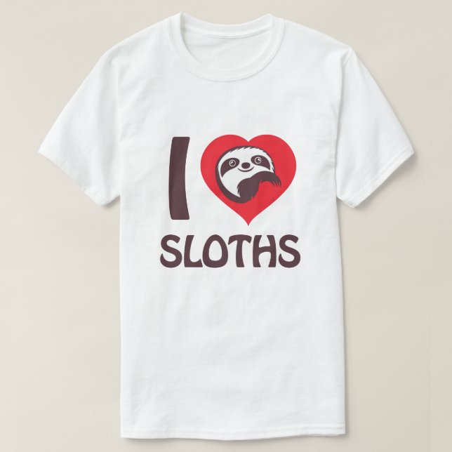T-shirt J'adore les paresseux (Design devant)