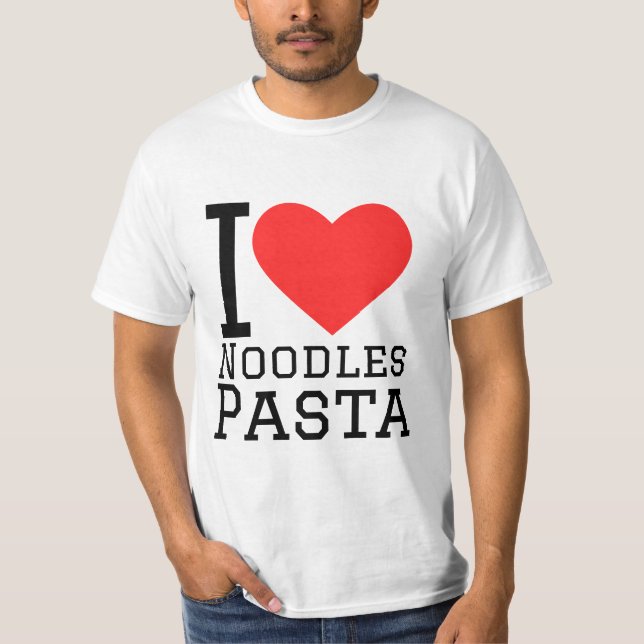 T-shirt J'adore les pâtes aux nouilles (Devant)