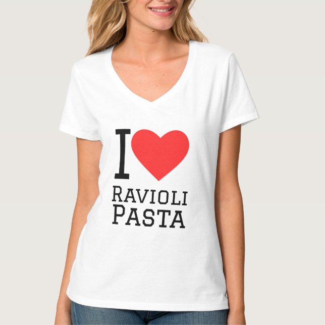 T-shirt J'adore les pâtes aux raviolis (Devant)