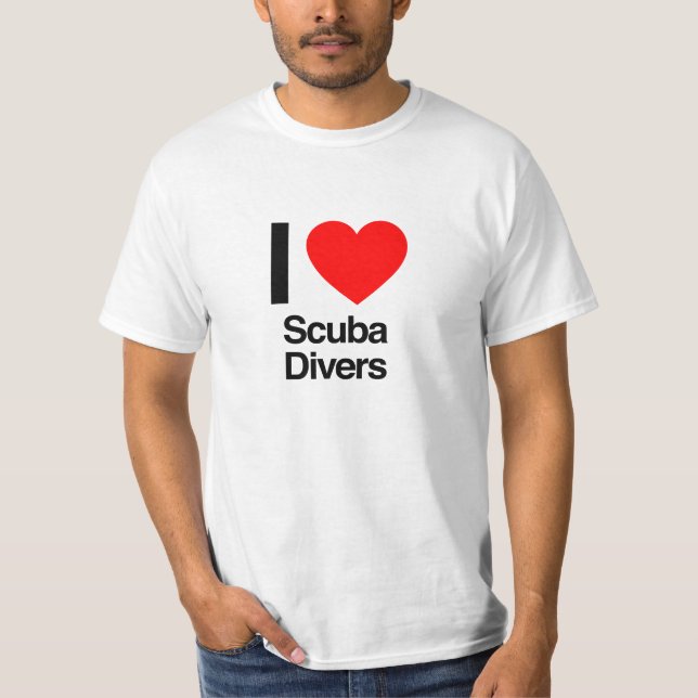 T-shirt j'adore les plongeurs sous-marins (Devant)
