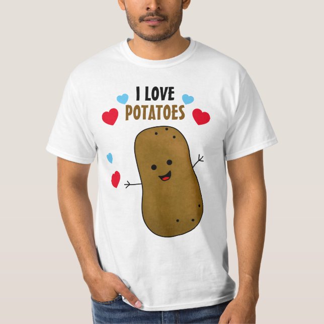T-shirt J'adore les pommes de terre (Devant)