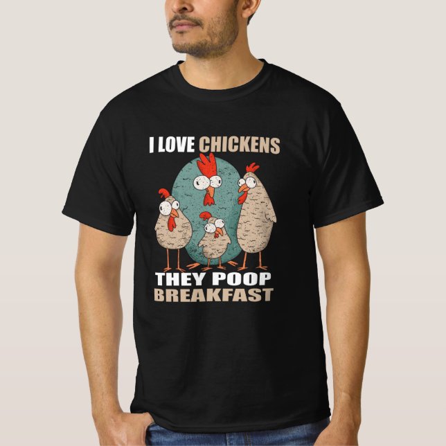 T-shirt J'adore les poulets Le Petit Déjeuner (Devant)