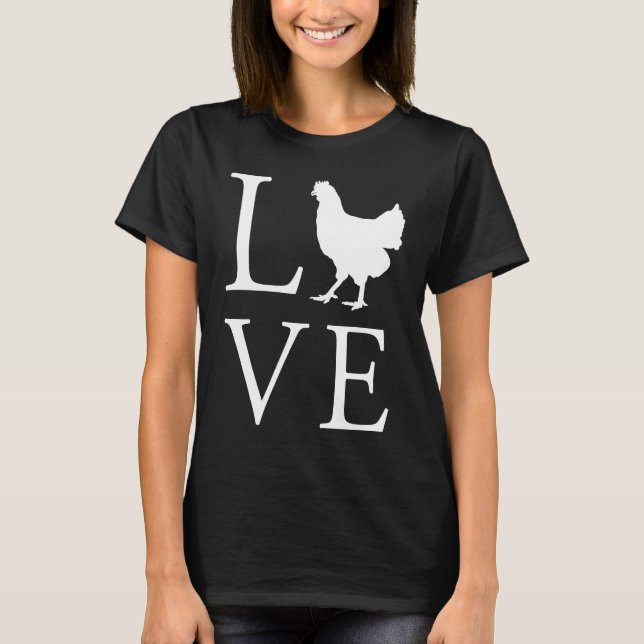 T-shirt J'adore les poulets  Poulet (Devant)