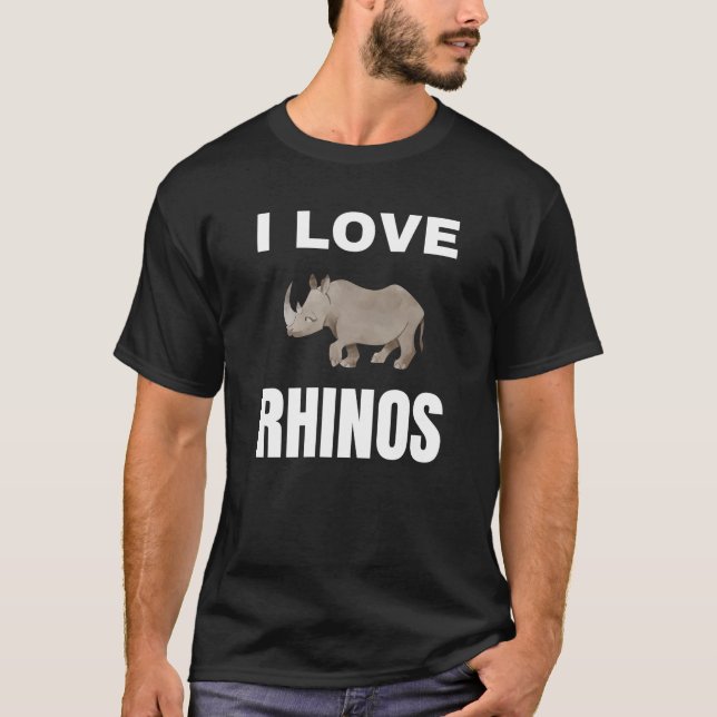 T-shirt J'adore les rhinocéros (Devant)