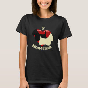 T-shirt J'adore les terriers écossais, noirs et blé