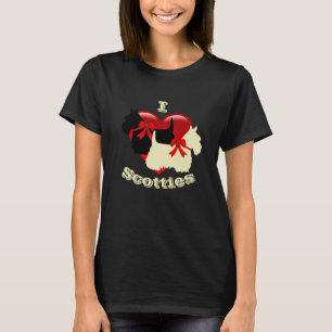 T-shirt J'adore les terriers écossais, noirs et blé