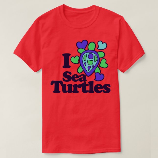 T-shirt J'adore les tortues de mer (Design devant)