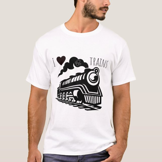 T-shirt J'adore les trains (Devant)