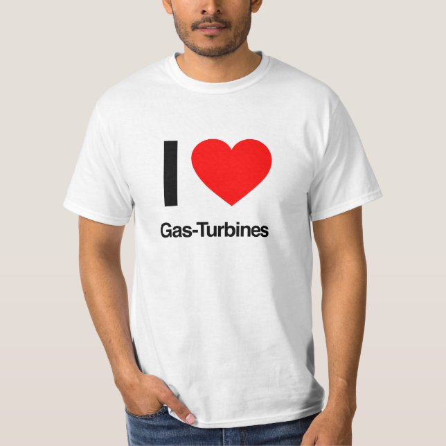T-shirt j'adore les turbines à gaz (Devant)