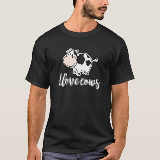 T-shirt J'adore les vaches Animaux (Devant)