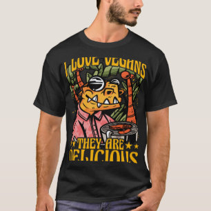 T-shirt J'adore les vegans ils sont délicieux Dire