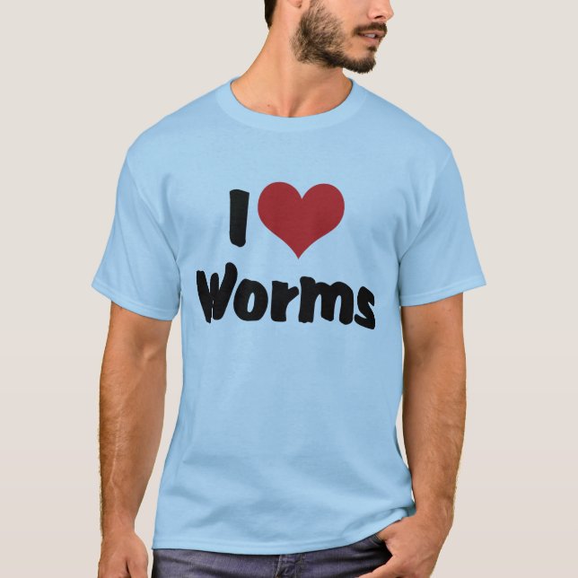 T-shirt J'adore les vers du cœur (Devant)