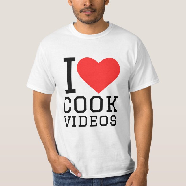 T-shirt J'adore les vidéos de cuisine (Devant)
