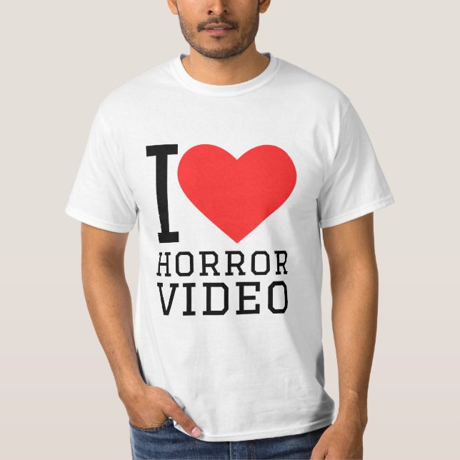 T-shirt J'adore les vidéos d'horreur (Devant)