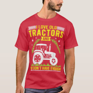 T-shirt J'adore les vieux Tracteurs Design pour les agricu