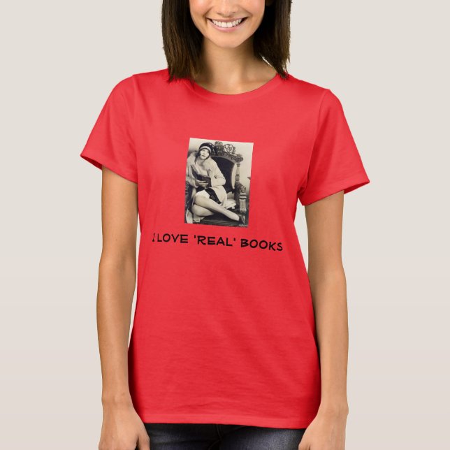 T-shirt j'adore les vrais livres tee (Devant)