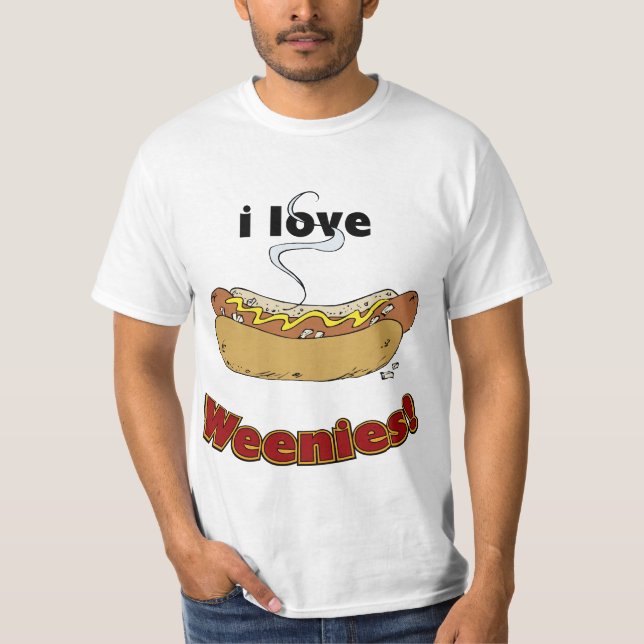 T-shirt J'adore les Weenies ~ Hot Dogs (Devant)