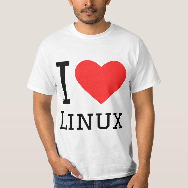 T-shirt J'adore linux (Devant)
