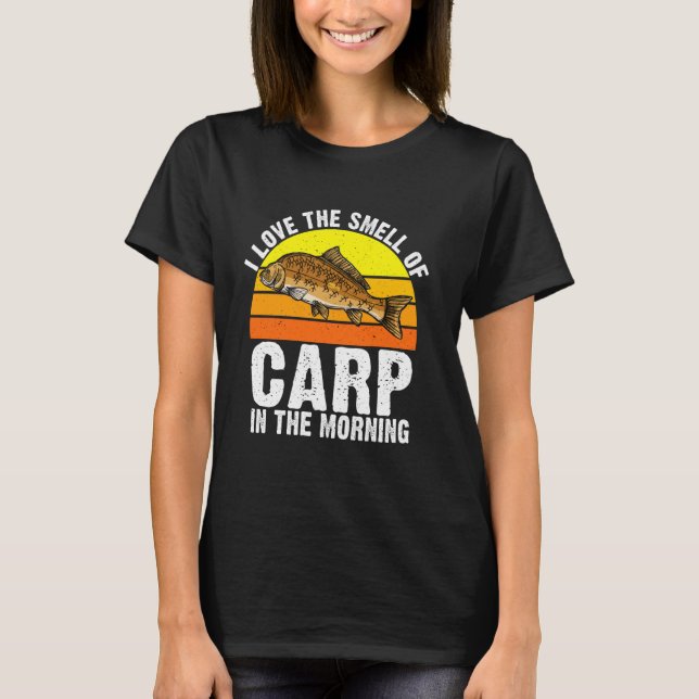 T-shirt J'adore l'odeur de carpes au matin Pêche à la carp (Devant)