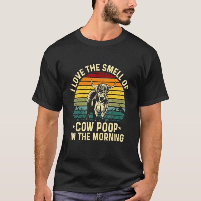 T-shirt J'adore l'odeur de la bouse de vache le matin (Devant)