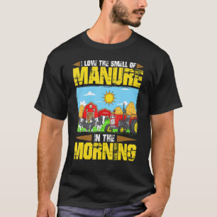T-shirt J'adore l'odeur du fumier le matin agriculteur C