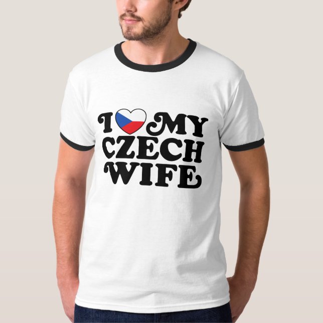 T-shirt J'adore ma femme tchèque (Devant)