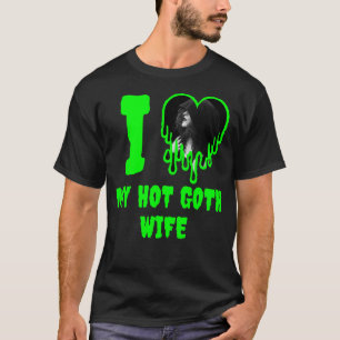 T-shirt J'adore ma Gothique Chaude Femme Green Drit Coeur