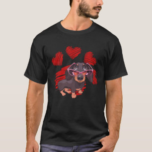 T-shirt J'adore ma patte de chien de Dachshund Wiener avec