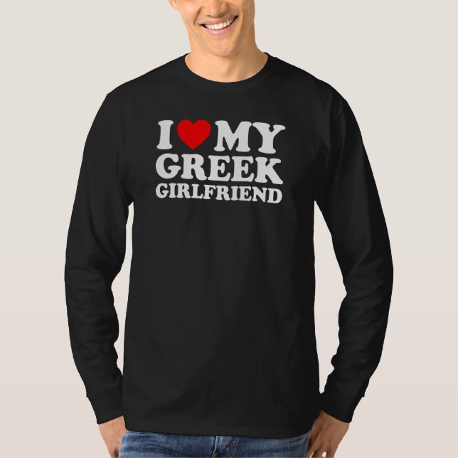 T-shirt J'adore ma petite amie grecque (Devant)