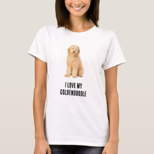 T-shirt J'adore ma photo de Goldendoodle