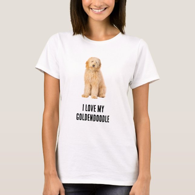 T-shirt J'adore ma photo de Goldendoodle (Devant)
