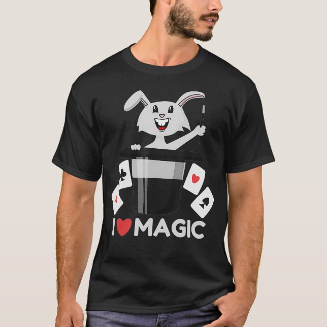 T-shirt J'adore Magic Magicien Rabbit mignon animal lapin (Devant)