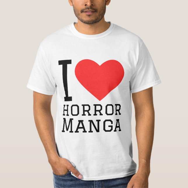 T-shirt J'adore manga d'horreur (Devant)