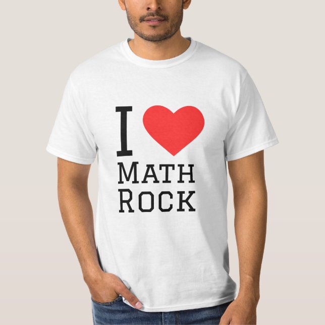 T-shirt J'adore maths rock carré sticker (Devant)