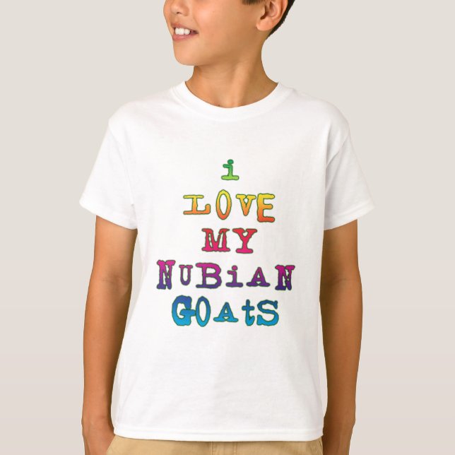 T-shirt J'adore mes chèvres nubiennes (Devant)